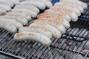 Sausages on the grill